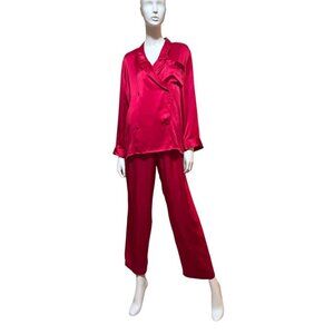 VTG Victorias Secret Gold Label Silk Pajamas Double Breasted Wide Leg 100% Silk
